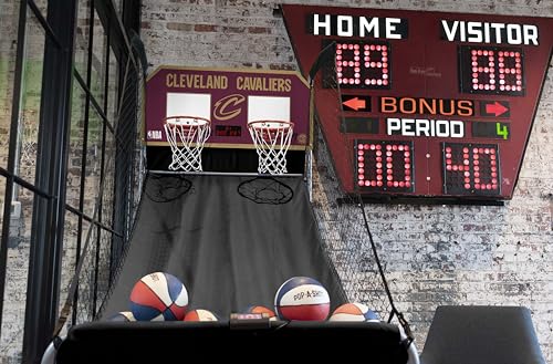 Pop-A-Shot - Home Dual Shot Arcade Basketball Game with NBA Graphics l Sensor Scoring l 16 Game Modes l 7 Balls l Foldable Storage l for All NBA Fans - style: Cleveland Cavaliers