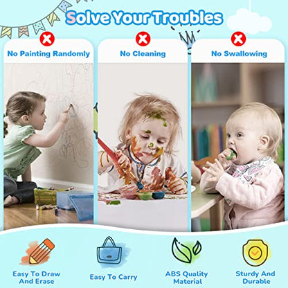 Kikidex Toddlers Toys Age 1-3, Magnetic Drawing Board, Doodle Board Pad Learning and Educational Toys for 1 2 3 Year Old Baby Kids Birthday Gift (Mint Blue) - color: Mint Blue