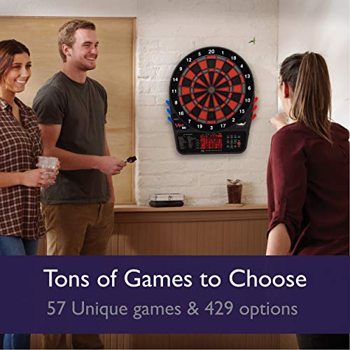 Viper 800 Electronic Dartboard, 15.5 in Regulation Target, 57 Games, 16 Players, 6 Darts Included, Black