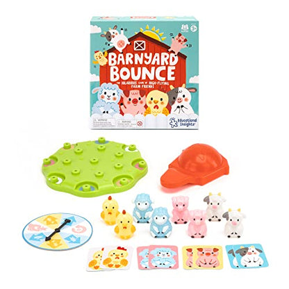 Educational Insights Barnyard Bounce - Matching Games for Toddlers 3-5, Turn-Taking Preschool Toys, Simple Board Games for Kids, Early Learning Skill Development, Kindergarten Animal Matching Game