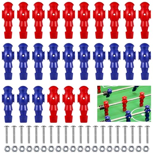 OMISTAR 26 Pcs Foosball Men, Resin Foosball Replacement Parts, Table Soccer Player Set for Tournament Foosball, 13 Red and 13 Blue