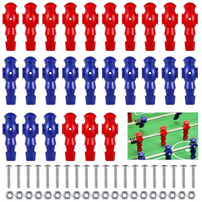 OMISTAR 26 Pcs Foosball Men, Resin Foosball Replacement Parts, Table Soccer Player Set for Tournament Foosball, 13 Red and 13 Blue