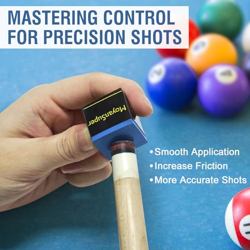 12-Piece Pool Cue Chalk Set Cube Chalk for Pool Cue Billiards Table Accessories with Storage Box,Blue