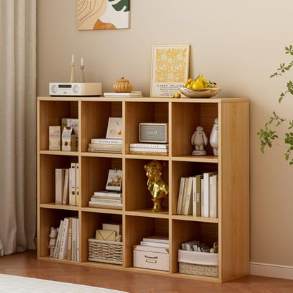 OSCHF 12-Cube Storage Shelf Bookcase, Oak - color: Oak, size: 12-Cube