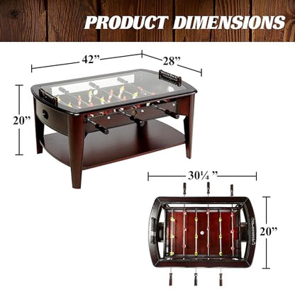 Barrington Foosball Multiple Styles Soccer Foosball Tables, Durable & Stylish Designs with Tabletop Sports Soccer Balls, Perfect for Family Game Rooms - style: 42 In. Coffee Table