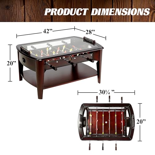 Barrington Foosball Multiple Styles Soccer Foosball Tables, Durable & Stylish Designs with Tabletop Sports Soccer Balls, Perfect for Family Game Rooms - style: 42 In. Coffee Table