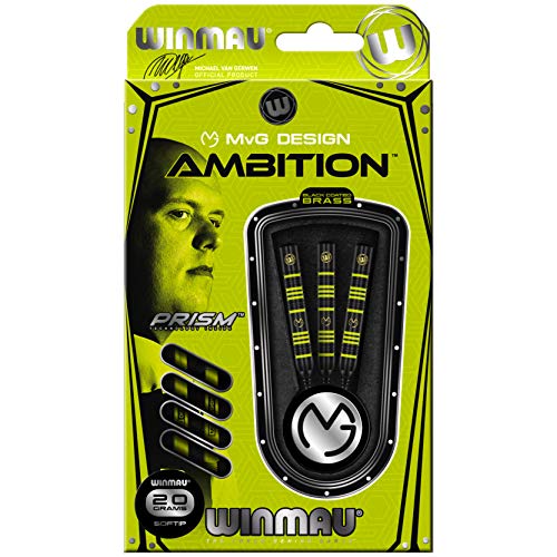 Winmau Darts - Michael Van Gerwen | Mike Maloney | Leonard Gates - Professional Players - Soft Tip Darts - Includes Dart Flights and Shafts - size: 20g