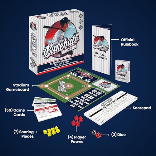 MasterPieces Baseball Dice Board Game - Realistic Gameplay, Family Fun for Adults & Kids, 2-8 Players, Ages 6+ - style: Baseball