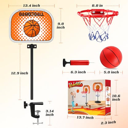 Indoor Basketball Hoop,Mini Tabletop Basketball Hoop Set with Two Balls, Mini Hoops for Desk Table Bed Office Bedroom Basketball Toys for Kids and Adults - style: Clips