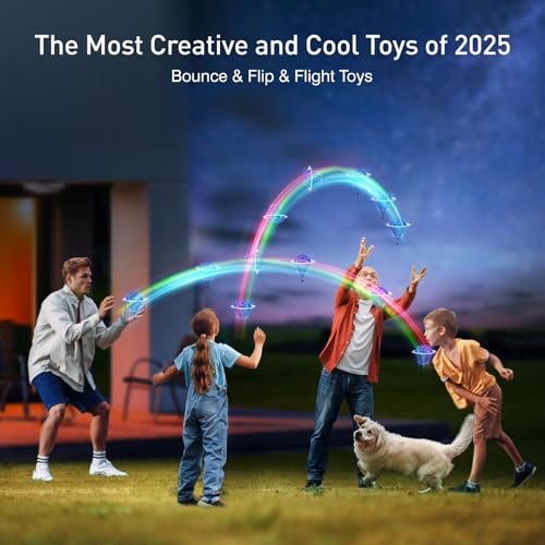 AMERFIST The Latest Cool and Magical Flying Toy, Combining AI Motion Control Technology with Contact Sensing System, Make it Become Bounce & Flip & Flight Toys, Fully unleashing Your Creativity. - color: Blue