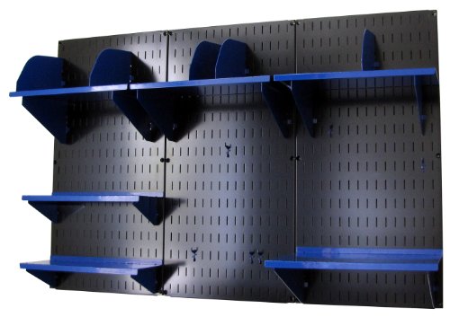 Wall Control Office Wall Mount Desk Storage and Organization Kit, Black/Blue - color: Black/Blue