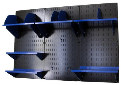 Wall Control Office Wall Mount Desk Storage and Organization Kit, Black/Blue - color: Black/Blue