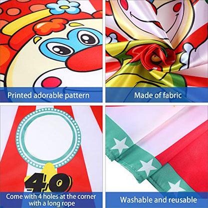 Blulu Carnival Toss Game Banner with 3 Bean Bags Carnival Game for Kids and Adults in Indoor Outdoor Activities Circus Theme Birthday Party Decoration Supply Set