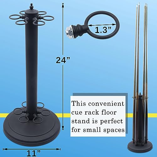 Pool Stick Holder, Pool Cue Rack, Pool Cue Holder Floor Stand, Stand Style Metal Billiard Cue Racks, Holds 6 Pool Cue Sticks