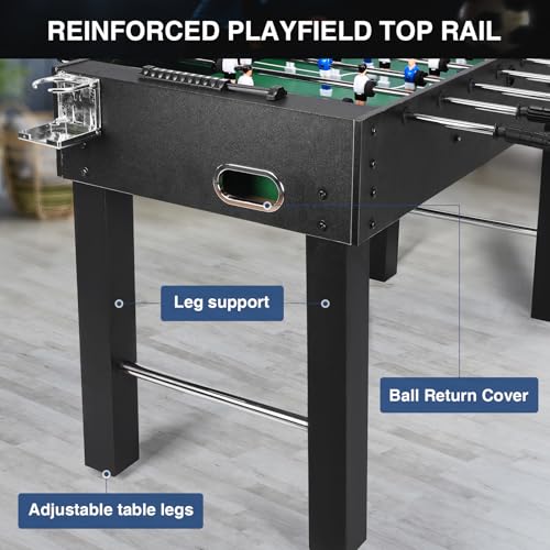 Generic Large Foosball Table Wear Resist Funny Soccer Playing Machine Full Size Soccer Game Table for Friends and Family Playing