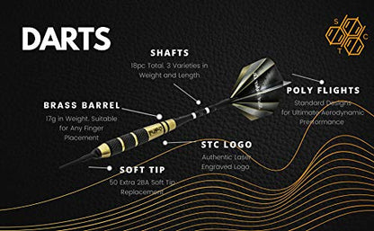 Soft Tip Darts Set - Professional Darts with Customizable Configuration, Aluminum & Plastic Shafts, O-Rings, Flights, Dart Tool, 50PC Extra 2BA Tips - color: 17g-Signature-STC10414