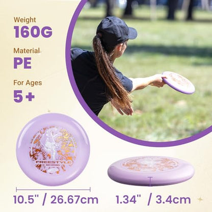 Frisbee Outdoor Flying Disc 160g, 10.5 Inch Sports Disc, Durable and Flexible, for Outdoor Beach Backyard Family Fun