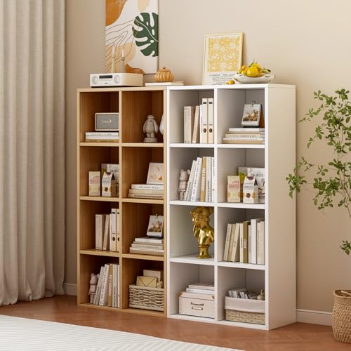 OSCHF 8-Cube Storage Shelf Bookcase, Oak - color: Oak, size: 8-Cube