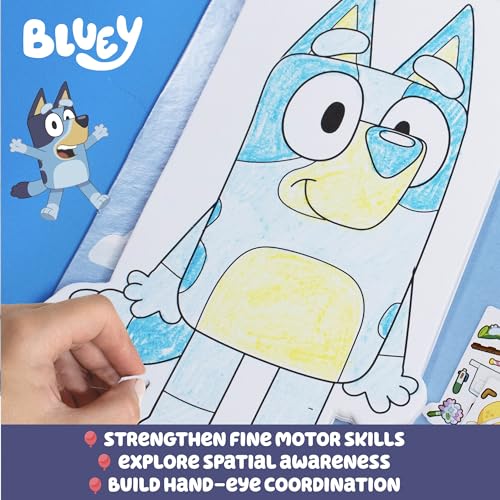 Bluey Sticker Activity Book, Includes 40 Stickers, Crayons, 2-in-1 Coloring & Sticker Book, Bluey Toys, Stickers for Kids, 5 Year Old Girl Gift, Coloring Books for Kids Ages 4-8, Toys & Games - style: Bluey Sticker Activity