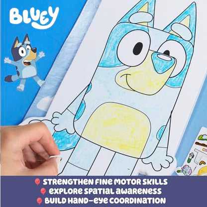 Bluey Sticker Activity Book, Includes 40 Stickers, Crayons, 2-in-1 Coloring & Sticker Book, Bluey Toys, Stickers for Kids, 5 Year Old Girl Gift, Coloring Books for Kids Ages 4-8, Toys & Games - style: Bluey Sticker Activity