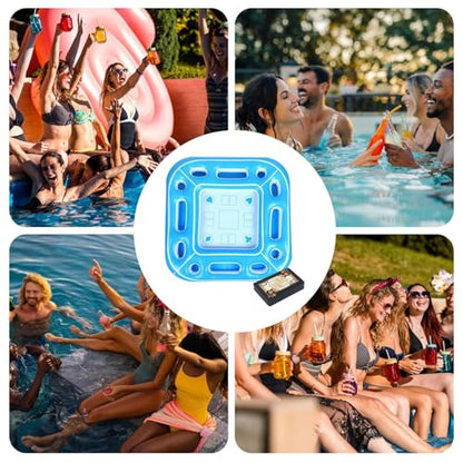 Floating Card Table for Pool, Inflatable Board Games Table, 39.4 inches, Waterproof Portable Desk, Fun Outdoor Activity, Kids Entertainment, Vacation , Beach Accessory