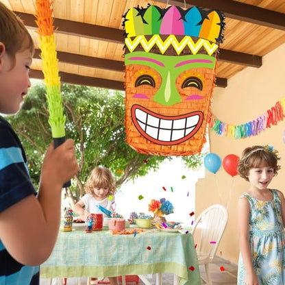 Wernnsai Tropical Hawaii Piata with Blindfold and Bat for Girls & Boys - Hawaiian Luau Themed Party Decoration - style: Aloha