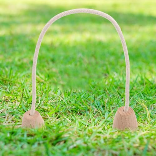 5pcs Cotton Rope Croquet Wickets with Wood Base, Family-Friendly Outdoor Croquet Equipment for Backyard and Park Leisure Games