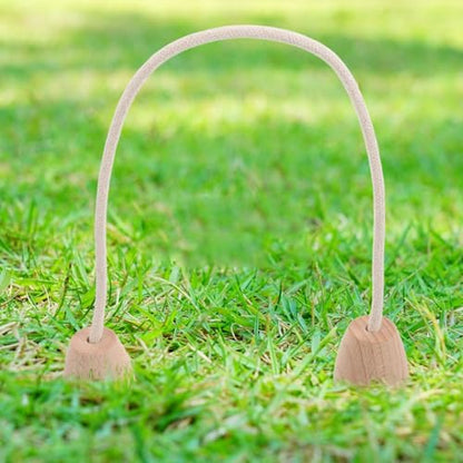 5pcs Cotton Rope Croquet Wickets with Wood Base, Family-Friendly Outdoor Croquet Equipment for Backyard and Park Leisure Games