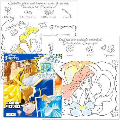 Disney Airplane Art and Craft Mess Free Activities for Toddlers, Kids - Coloring Activity Pages, Games, Puzzles Invisible Ink | Travel Essentials for Flying, Airport, Road Trip