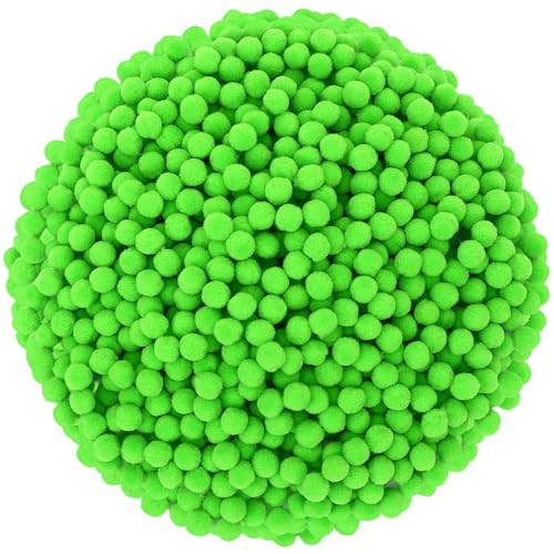SEPGLITTER 1000 Pcs Mini Christmas Light Green Pom Poms Balls for Crafts | 1cm Mini Size, Green Puff Balls, DIY Crafts Making, Handmade Projects, Christmas St. Patricks Party Supplies Decorations - style: Green Style