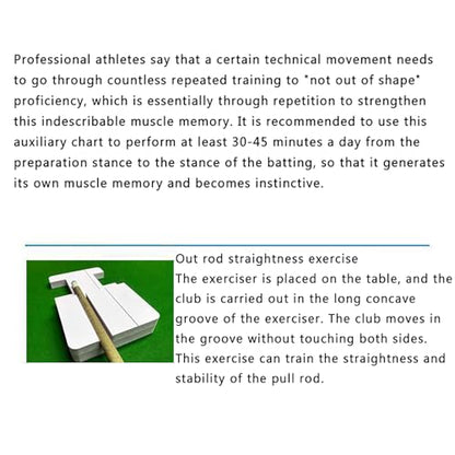 Billiards Stroke Trainer, Billiards Training Aid, Billiard Aiming Practice Tool with Cue Ball Impact Detection Function, Multiple Practice Modes and Posture Correction, for Beginners, Players