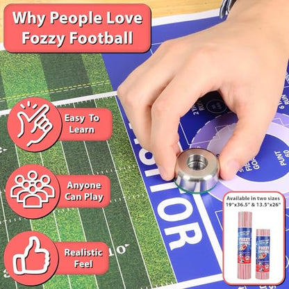 Football Game or Football Board Game for Indoor or Outdoor Tabletop Play - A Shuffleboard Football Game Called Fozzy Football
