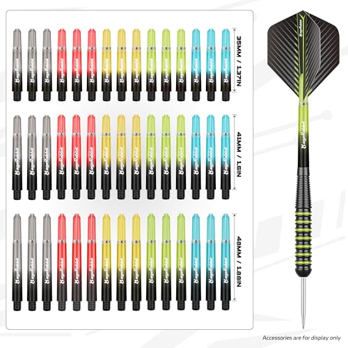 Dart Accessories Kit Including 36pcs Dart Flights 45pcs Dart Shafts for Steel/Soft Tip Darts,Sharpener, Dart Stems Remover Tool, 50 Metal Rings,50 Rubber Rings, Pack of 195pcs Accessories