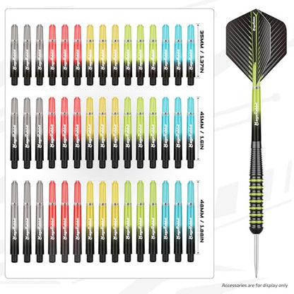 Dart Accessories Kit Including 36pcs Dart Flights 45pcs Dart Shafts for Steel/Soft Tip Darts,Sharpener, Dart Stems Remover Tool, 50 Metal Rings,50 Rubber Rings, Pack of 195pcs Accessories