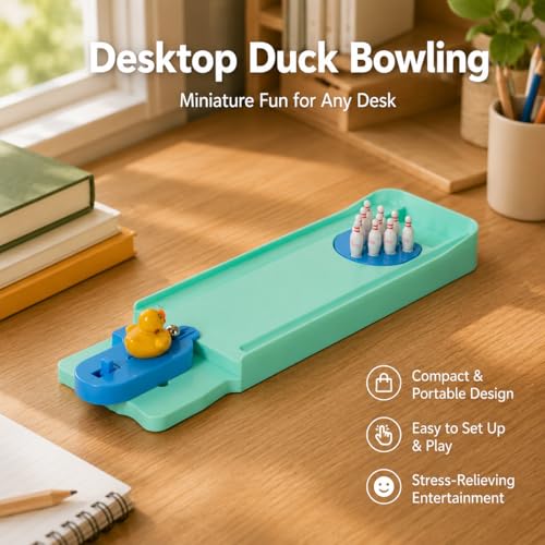 Desktop Bowling, Miniature Bowling Alley, Mini Wooden Desk Game, Portable Design Office Desk - style: waterfowl Bowling