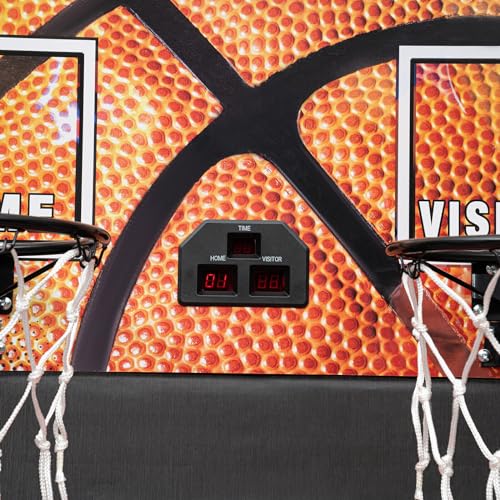 Foldable Basketball Arcade Game, Indoor/Outdoor Electronic Dual Basketball Arcade Game with 8 Game Modes LED Scoreboard Dual Shot Electronic Hoops