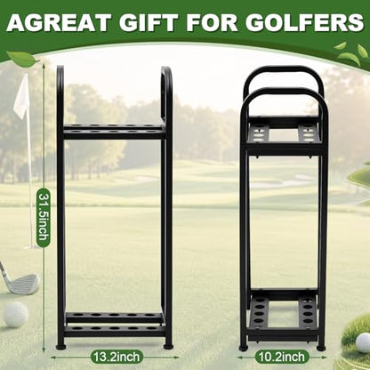 Hicarer 10 Hole Golf Club Holder Metal Golf Club Organizer Stand Rack Putter Stand Display for Indoor and Outdoor Use Home, Black - style: 10 Hole