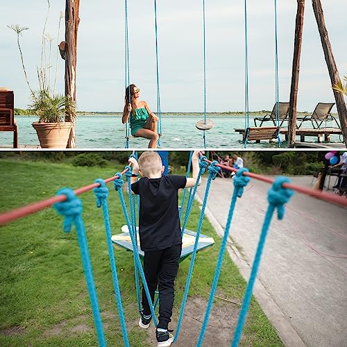 NEBURORA 20FT Tug of War Rope for Adults Outdoor Games Field Day Family Reunion Summer Outside Yard Backyard Lawn Camping Picnic Carnival Party Games Blue - color: Blue