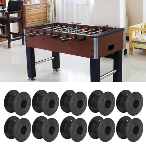 10 Pair Foosball Machine Bushings,48.5mm OD x 15.8mm ID Threaded Structure Foosball Table Parts, Light Weight Table Football Bushings Rods, Black