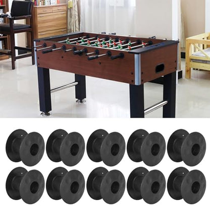 10 Pair Foosball Machine Bushings,48.5mm OD x 15.8mm ID Threaded Structure Foosball Table Parts, Light Weight Table Football Bushings Rods, Black