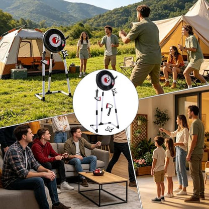 Axe Throwing Game for Backyard - Foam Target Set, Safe Outdoor Toss Toy with Strong Adhesion, Sticky Hook Loop Board, Family Lawn Activity, Soft Hatchet Game for Fun Social Interaction