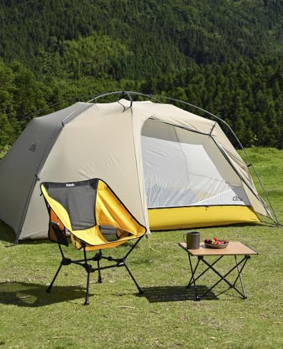 iClimb Ultralight Compact Camping Folding Table with Carry Bag (Nature- S) - color: Nature, size: Small