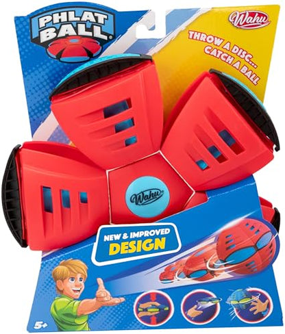WAHU Phlat Ball Classic Flying Disc Toy for Kids Ages 5+, Collapsible Time Delay Frisbee, Red