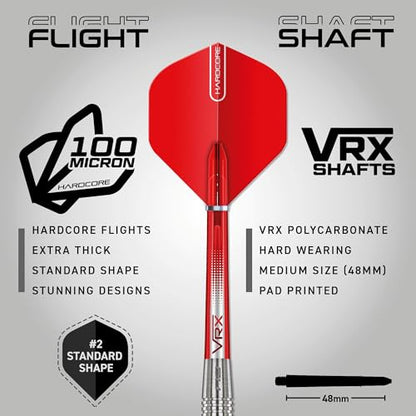 RED DRAGON Hell Fire 20g Soft Tip Darts Set - 85% Tungsten Parallel Barrels, Hardcore Flights & Durable Shafts - Precision Darts for Electronic Dartboards