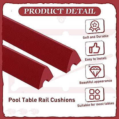 Mixweer Billiard Cloth for 8 ft Pool Table Pre Cut Felt with 6 Cloth Strips and 6 Pool Table Rubber Bumpers for Bars, Clubs, Hotels Replacement - color: Red