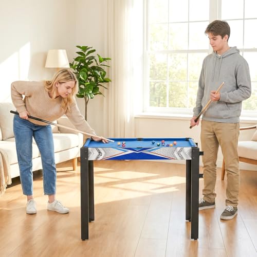 Goplus 6-in-1 Multi Game Table, Combo Game Table w/Basketball, Billiards, Ping Pong, Hockey, Shuffleboard, Bowling, Adults Space Saving Combination Game Table Set for Party, Game Room, Arcade