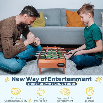 KOTEK 27" Foosball Table, Compact Soccer Table Game with 2 Footballs & Score Keepers, Tabletop Foosball for Kids, Adults, Game Room, Family Night, Arcades, Parties