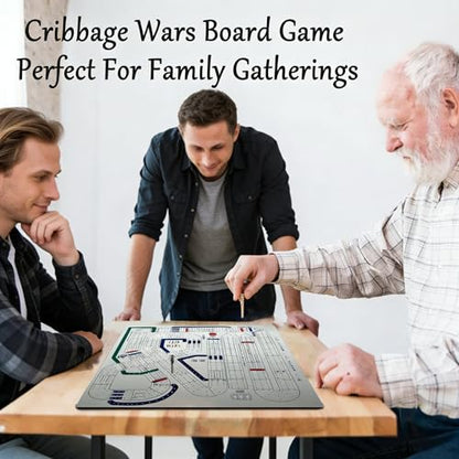Cribbage Wars Board Game - 2026 Large Wooden Cribbage Set with Traps, Classic Board Game for Family Night & Bar Gatherings (35 x 35cm) (Acrylic) - style: Acrylic