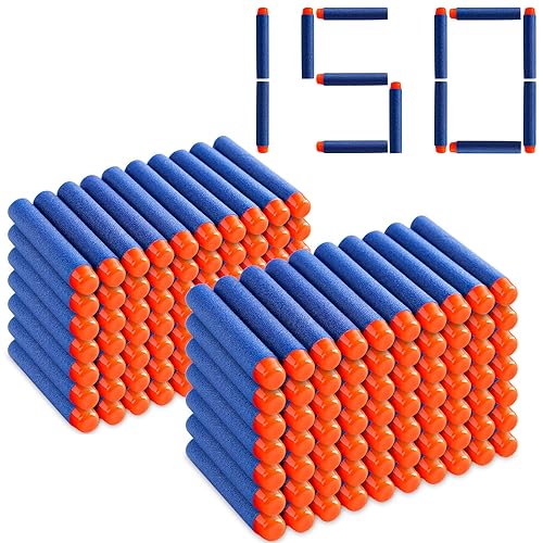 Pokiiulk Refill Darts 150 Pcs Bullets Ammo - Compatible with Nerf Guns N-Strike Elite Series - Refill Darts Premium Foam Bullets Pack for Boys Party Favors(Blue) - color: 150 DARTS