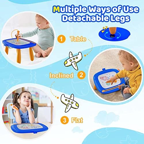 Kikidex Toddlers Toys Age 1-3, Magnetic Drawing Board, Doodle Board Pad Learning and Educational Toys for 1 2 3 Year Old Baby Kids Birthday Gift (Dark Blue) - color: Dark Blue